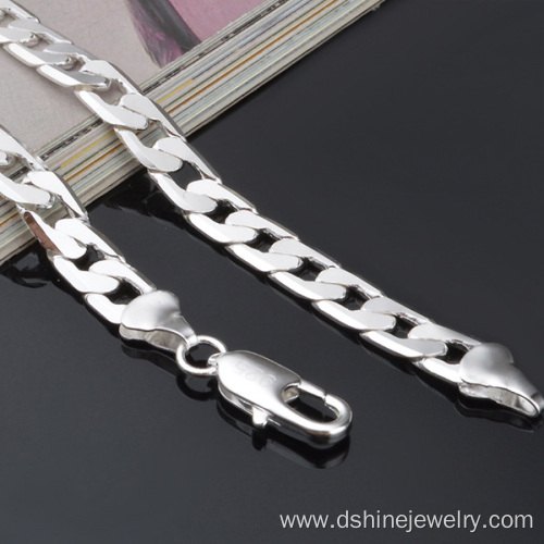 Silver Plated Stainless Steel Jewelry Factory Chain Necklace